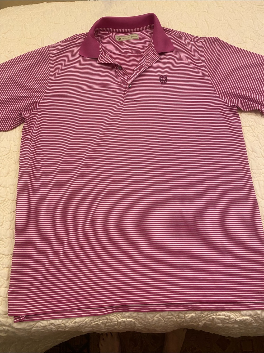 Donald Ross Men’s Pink Striped Polo Shirt